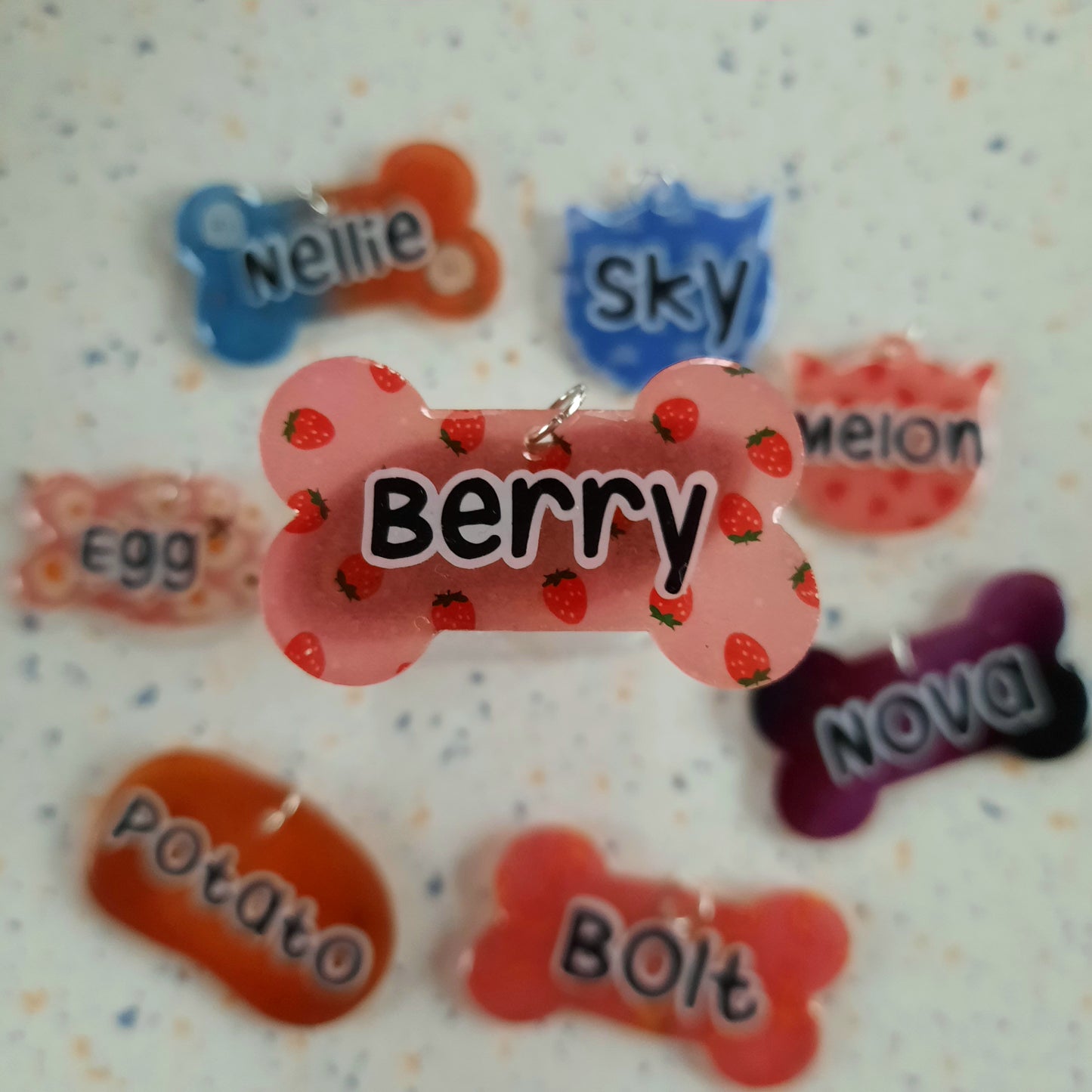 Custom Strawberry pet id tag