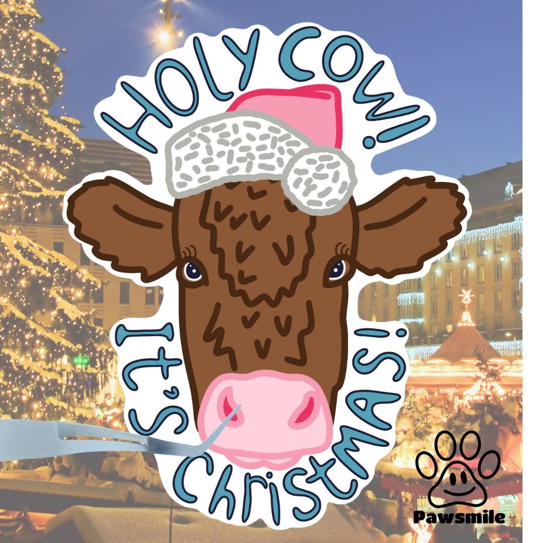 Holy cow! It’s Christmas sticker