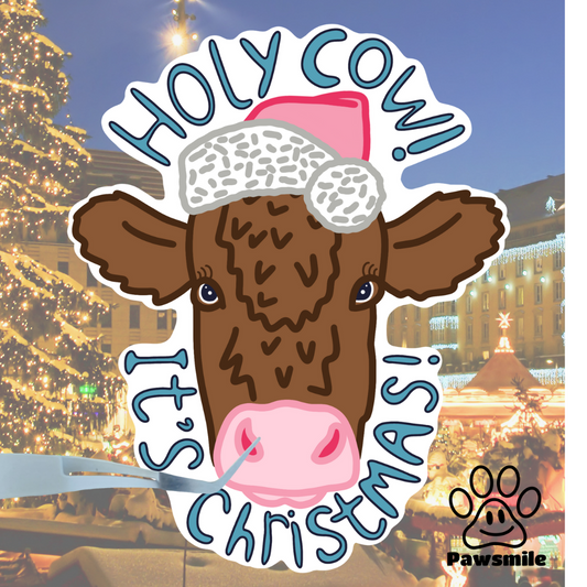 Holy cow! It’s Christmas sticker