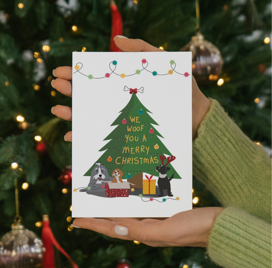 Edible Christmas card - We woof you a merry Christmas