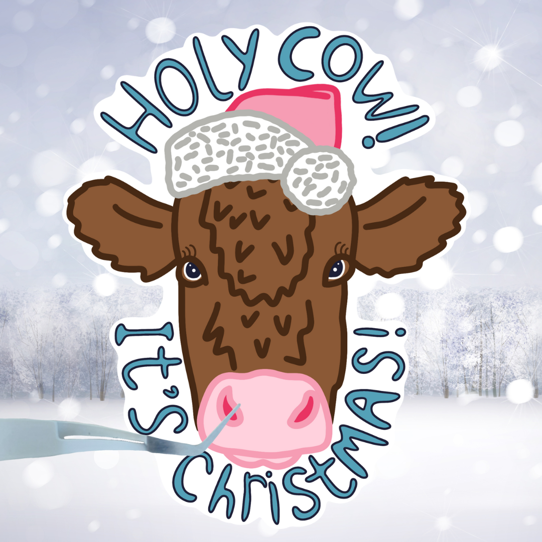 Holy cow! It’s Christmas sticker