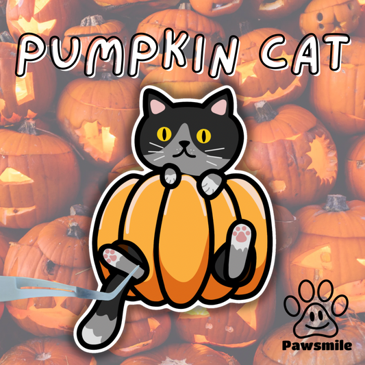 Pumpkin Cat sticker - Halloween