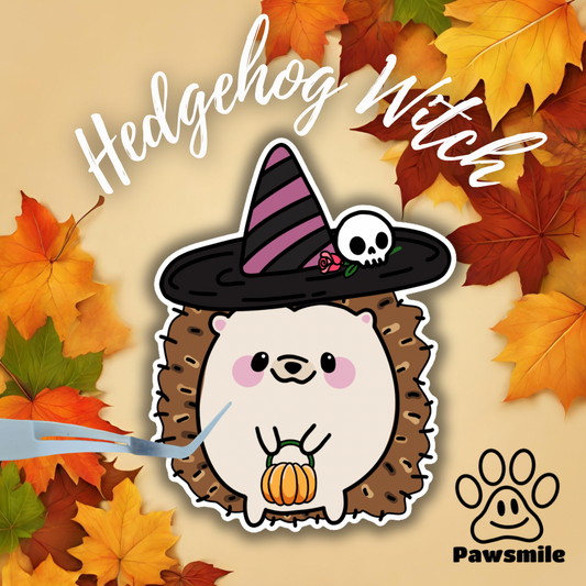 Hedgehog Witch sticker