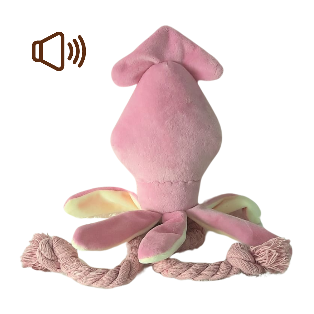 Pink squid dog toy - SALE