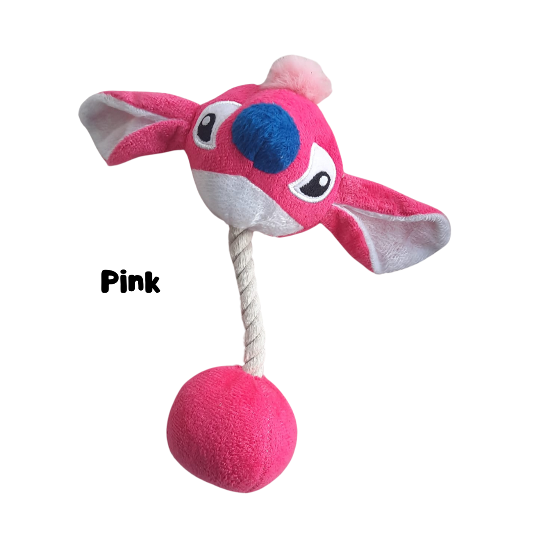 Stitch and angel dog toy pink or blue with squeeker - SALE