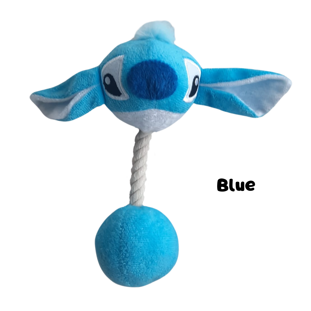 Stitch and angel dog toy pink or blue with squeeker - SALE