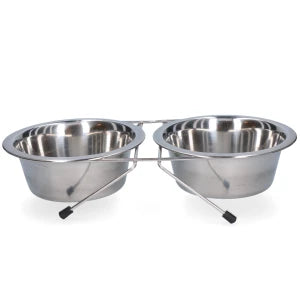 Stainless steel food and water bowl with stand Ø 16 cm (750 ml)